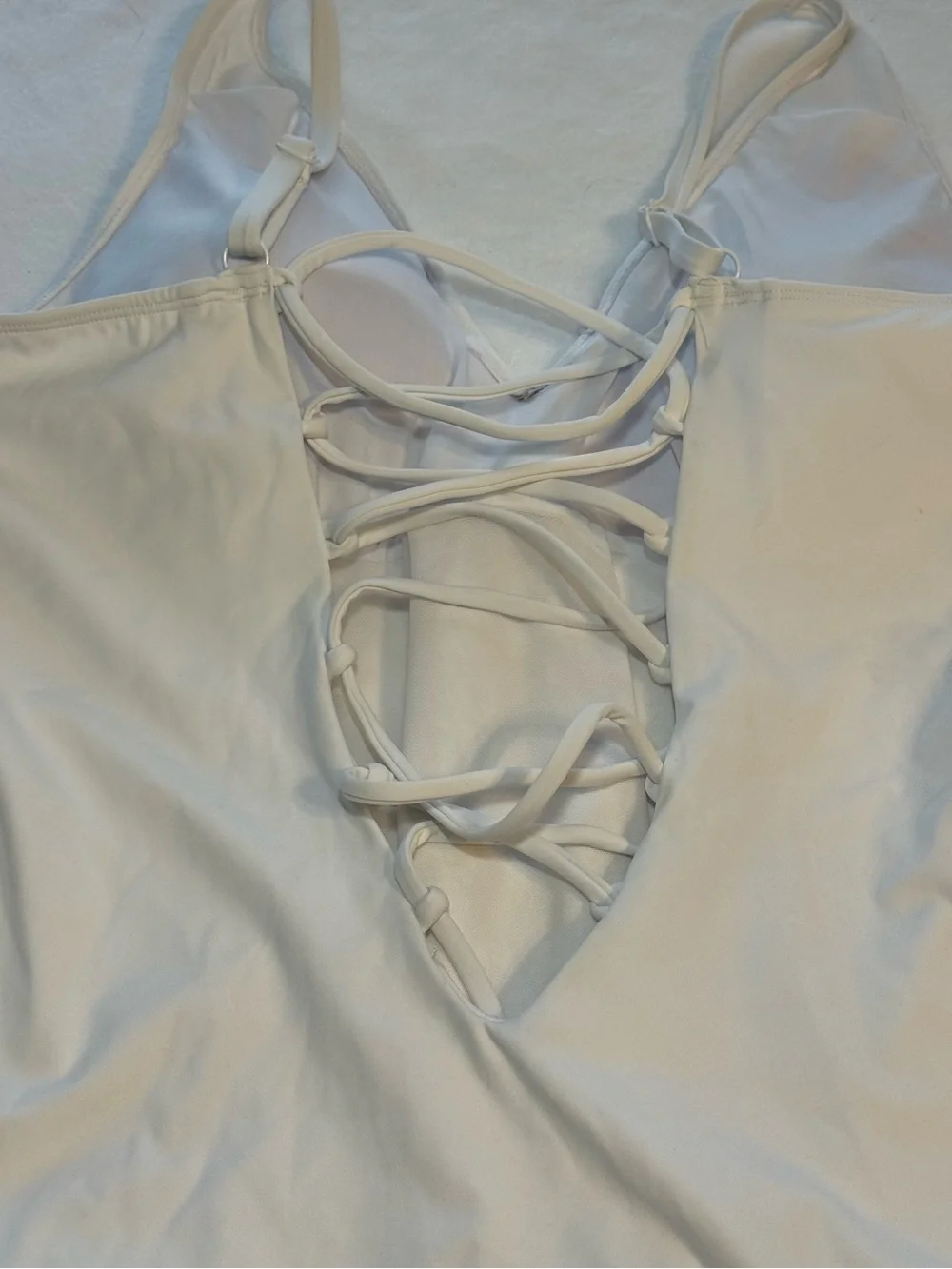 New Ta3 Plungey Swimsuit. White. 3X Regular/Long